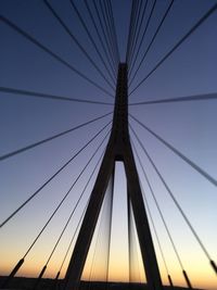 Low angle view of suspension bridge