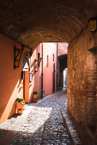 Alley in the ancient tuscan village of certaldo where the famous writer giovanni boccaccio