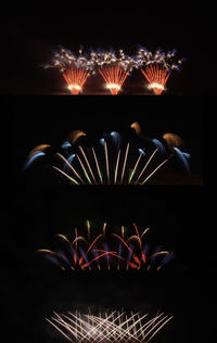 Firework display at night