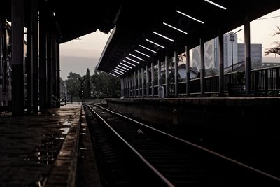 Railroad tracks in city