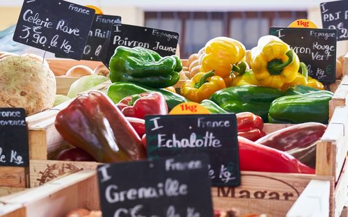 Various vegetables for sale in market