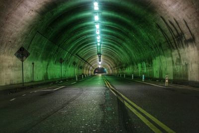 Empty illuminated tunnel