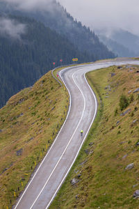 High angle view of road on mountain