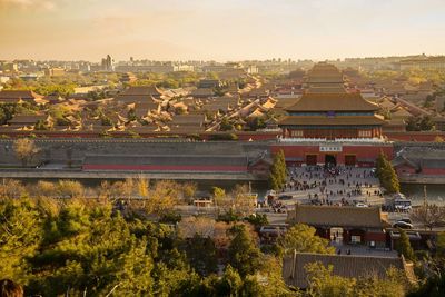 Panoramic view of temple against sky