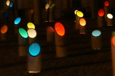 Defocused image of illuminated lights