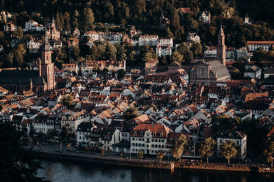 Aerial view of buildings in city