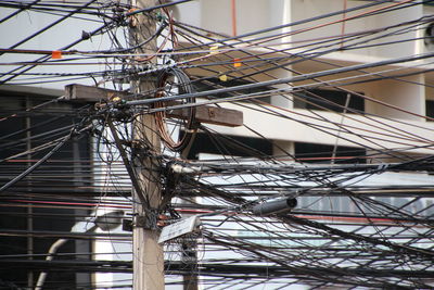 Low angle view of electricity pylon