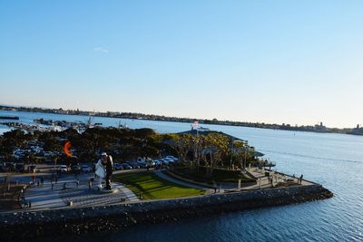 View of river against clear sky