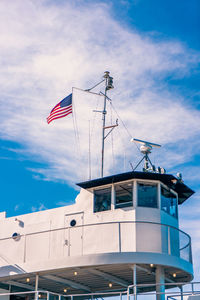 Low angle view of ship against sky