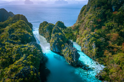 Scenic view of waterfall