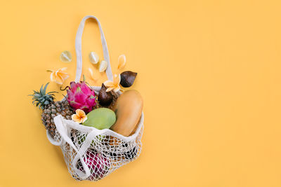 Full frame shot of pink flowers in basket