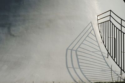 High angle view of staircase against building