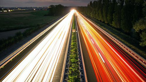 Low angle view of road at night