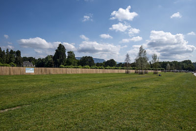 Scenic view of field against sky