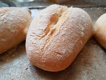 High angle view of bread on table