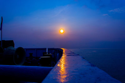 Scenic view of sea against sky at sunset