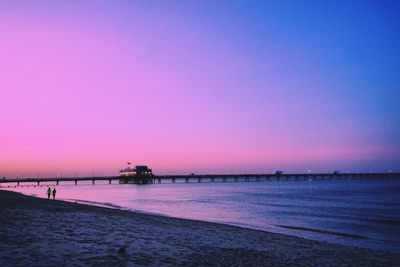 Scenic view of sea at sunset