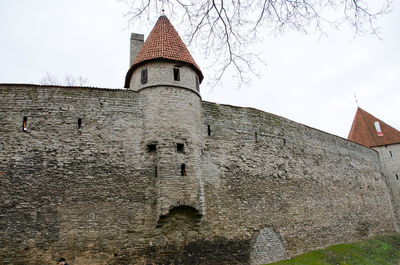 Low angle view of tower against sky