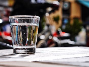 Close-up of beer in restaurant