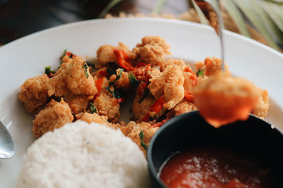 Close-up of food in plate
