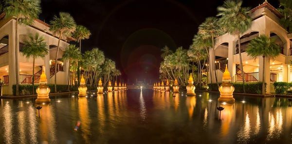 Reflection of buildings in water