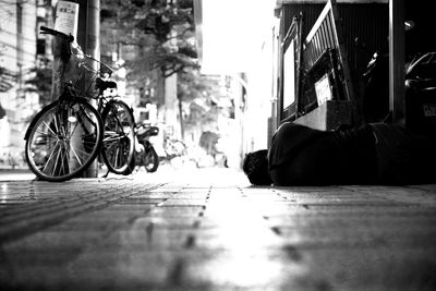 Close-up of bicycles