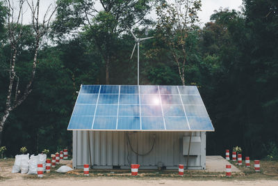 Built structure against trees and plants