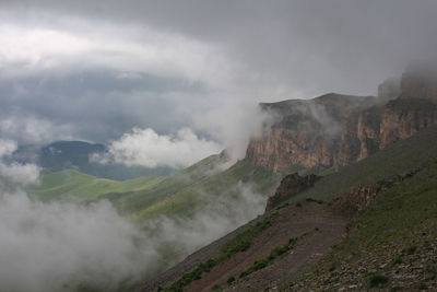 Scenic view of mountains against sky