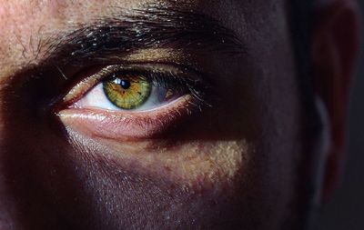 Close-up portrait of man eye