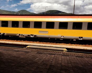 Train on railroad station platform