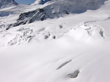 Aerial view of snowcapped mountain