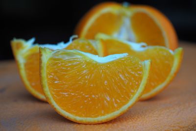 Close-up of orange on table