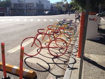 Bicycle on playground in city