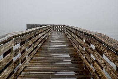 Pier over sea against clear sky