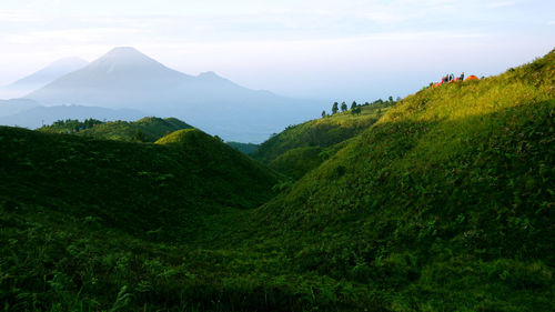 Scenic view of mountains against sky