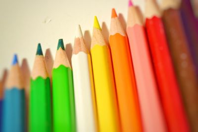 Close-up of multi colored pencils