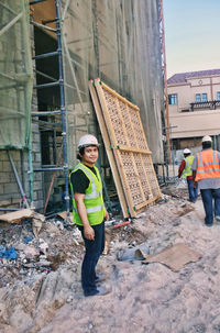 Portrait of engineer standing at construction site