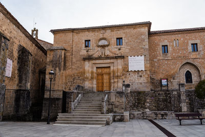 Low angle view of old building against sky