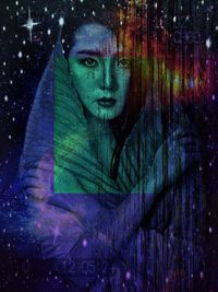 Digital composite image of woman