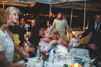 Group of people at restaurant