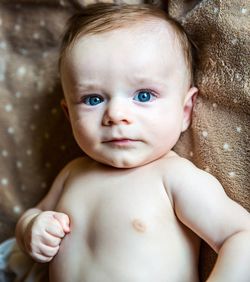 Close-up portrait of shirtless baby