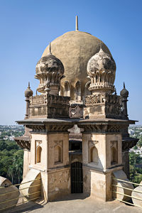 Corner dome of heritage monument - gol ghumbaj, bijapur, india.