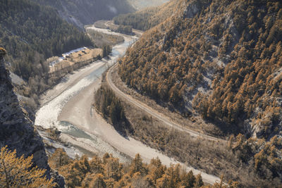 High angle view of road passing through landscape