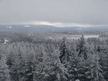 Scenic view of snow covered landscape against sky