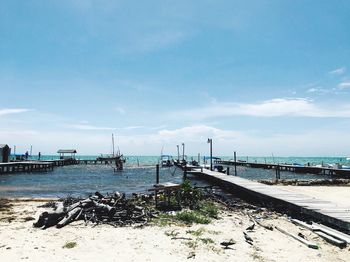 Scenic view of beach against sky