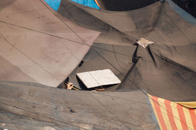 High angle view of umbrella on paper