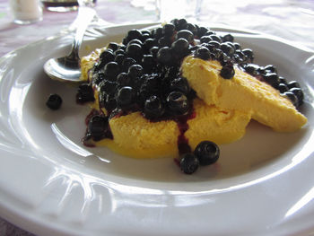 Close-up of cake served in plate