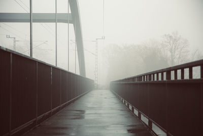 Bridge in foggy weather during winter