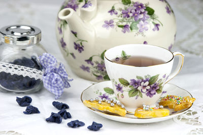 Christmas cookies and organic fruit tea