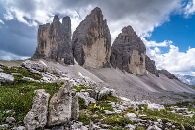 Scenic view of rocky mountains against sky